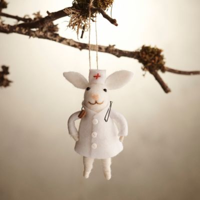 Doctor Bunny Felt Ornament