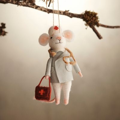 Nurse Mouse Felt Ornament