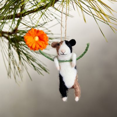 Mouse with Flower Felt Ornament