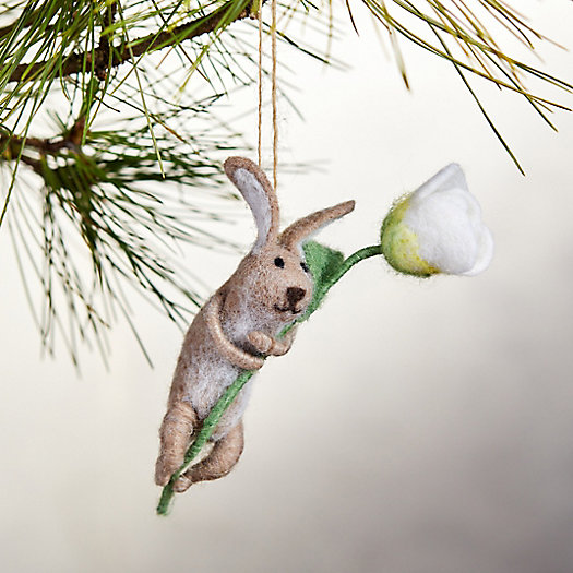 View larger image of Bunny with Flower Felt Ornament