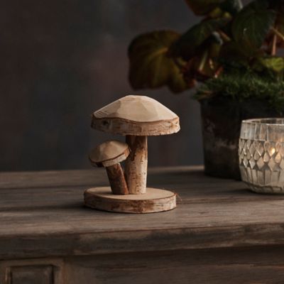 Carved Oak Mushrooms