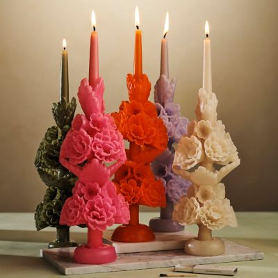 Oaxacan Floral Taper Candle, Large