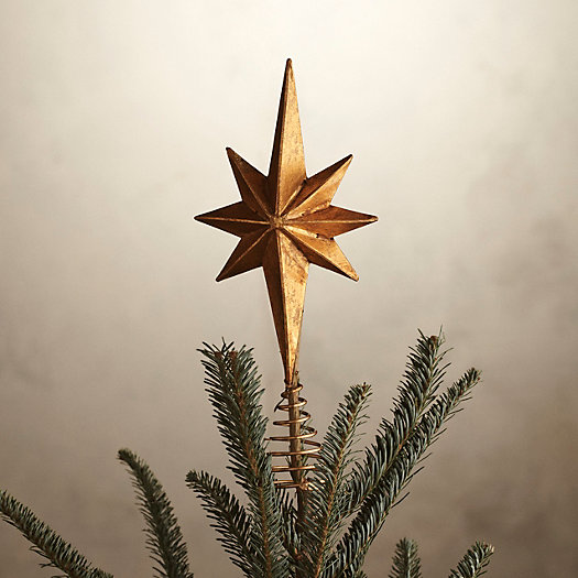 View larger image of Antiqued Gold Papier Mache Star Topper