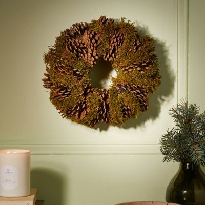 Preserved Pinecone + Moss Wreath
