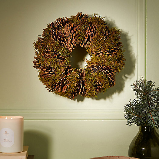 View larger image of Preserved Pinecone + Moss Wreath