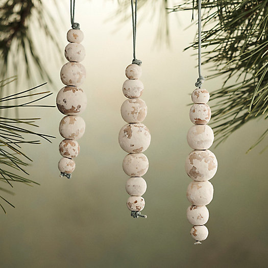 View larger image of Beaded Drop Wood Ornaments, Set of 3