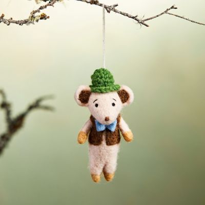 Sweater Weather Mouse Felt Ornament