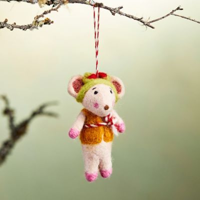 Rosy Cheeked Mouse Felt Ornament