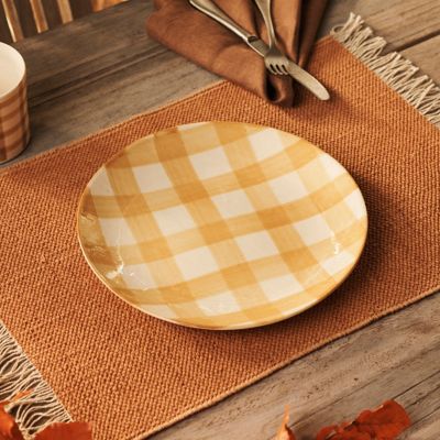 Color Wash Gingham Dinner Plate