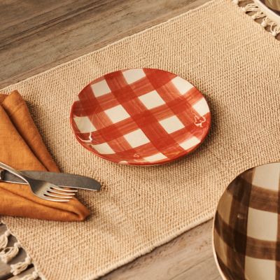 Color Wash Red Gingham Plate