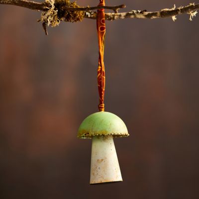 Colorful Mushroom Ornament with Sari Ribbon Hanger