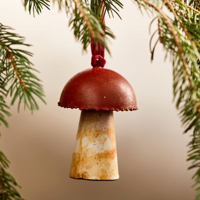 Colorful Mushroom Ornament with Sari Ribbon Hanger