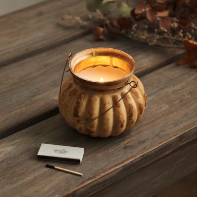 Rosy Rings Distressed Pumpkin Candle