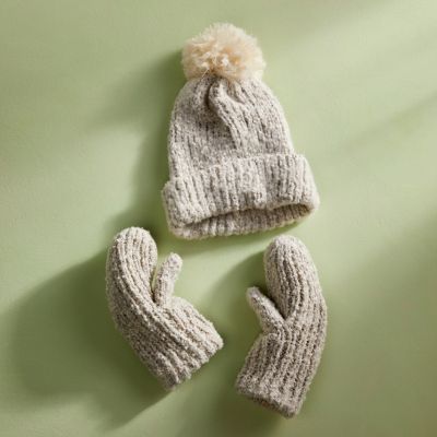 Knit Hat + Mittens Gift Set