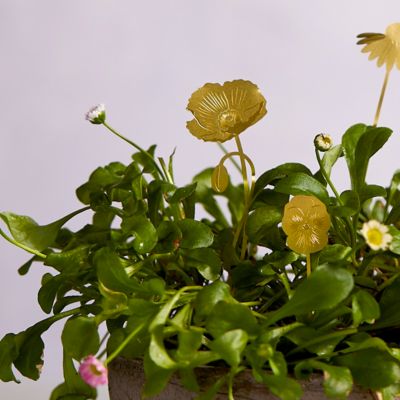 Mini Brass Flower Stakes