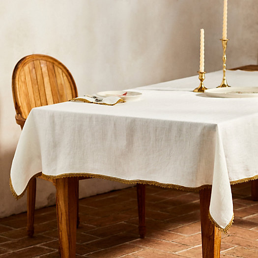 View larger image of Gilded Fringe Linen Tablecloth