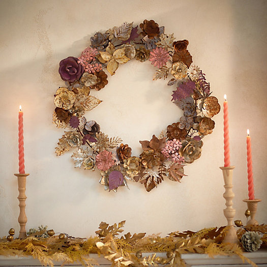 View larger image of Gilded Pastels Floral Iron Wreath