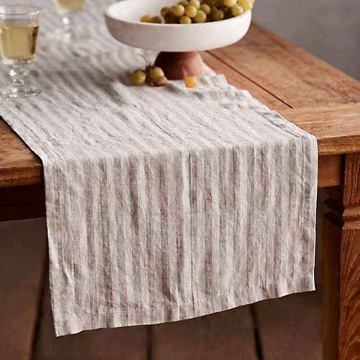 View larger image of Lithuanian Linen Runner, Taupe Stripe