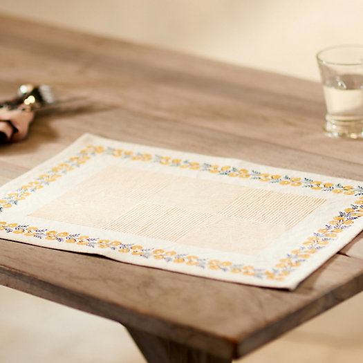 View larger image of Soil to Studio Linen Blend Placemat, Sunny Floral Border