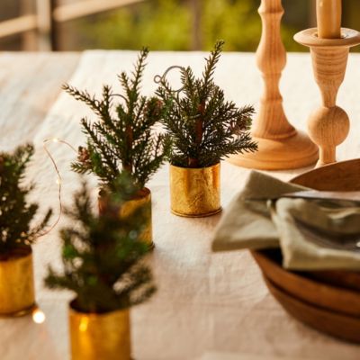 Faux Potted Pine Napkin Rings, Set of 4