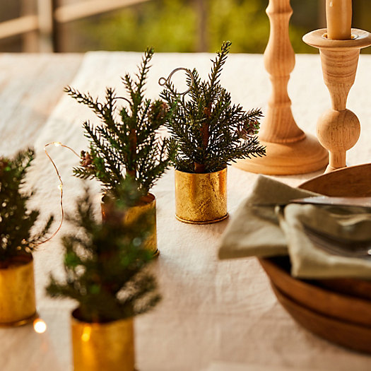 View larger image of Faux Potted Pine Napkin Rings, Set of 4
