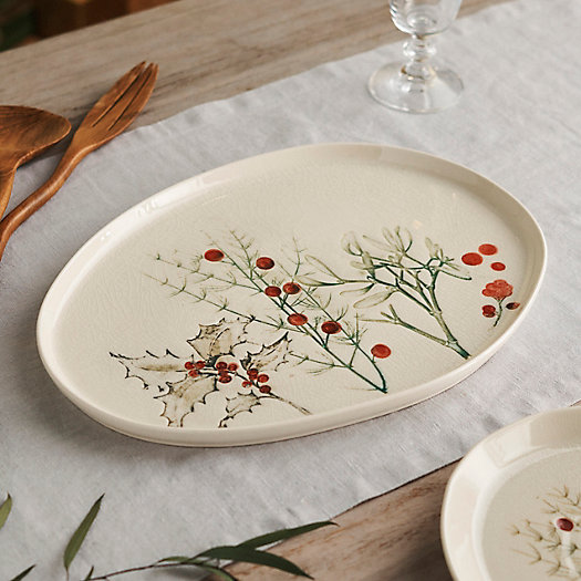 View larger image of Holly Debossed Ceramic Serving Platter