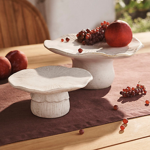 View larger image of Mushroom Ceramic Pedestal Serving Plate