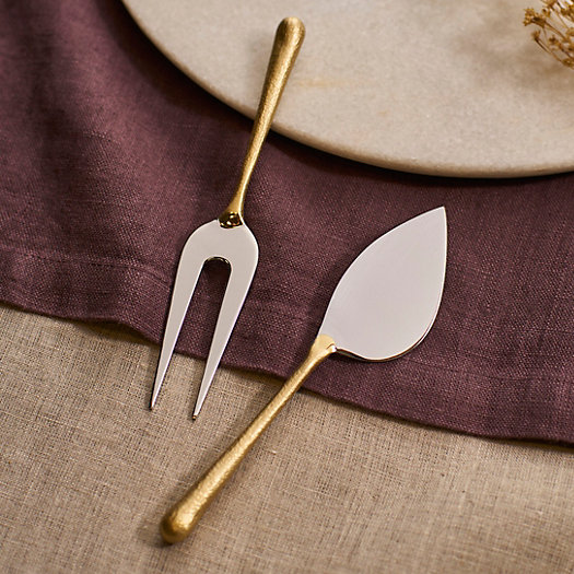 View larger image of Brass Handle Serving Utensils, Set of 2