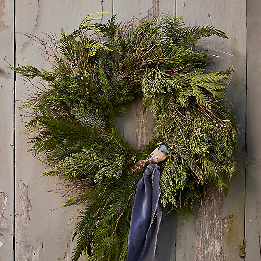View larger image of Fresh Trailing Noble Fir + Juniper Wreath