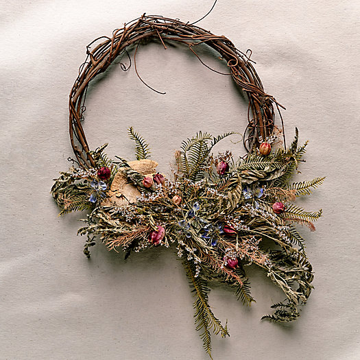 View larger image of Right Side Hand Asymmetrical Fern, Pine + Mushroom Wreath