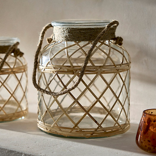 View larger image of Rattan Wrapped Glass Lantern