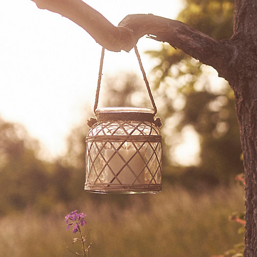 View larger image of Rattan Wrapped Glass Lantern