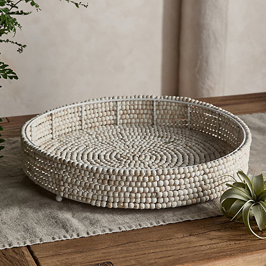 View larger image of Beaded Decorative Tray, Round