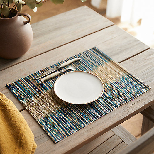 View larger image of Blue Stripe Woven Bamboo Placemat