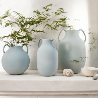 Two Handle Earthenware Jug Vase