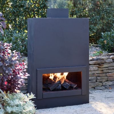 Weathering Steel Planed Outdoor Fireplace