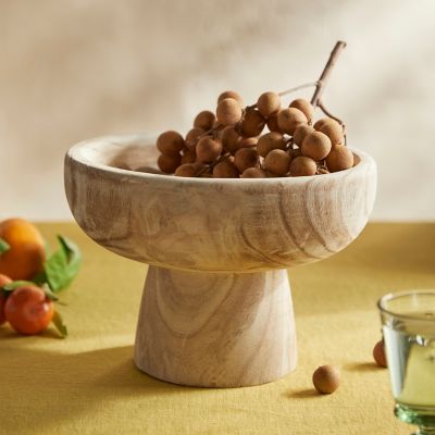 Wood Bowl on Pedestal