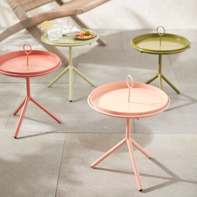 Colorful Iron Side Table with Tray Top
