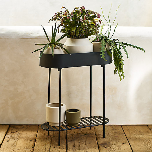 View larger image of Oval Iron Plant Stand with Shelf