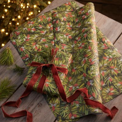 Pine Berry Wrapping Paper, Set of 3