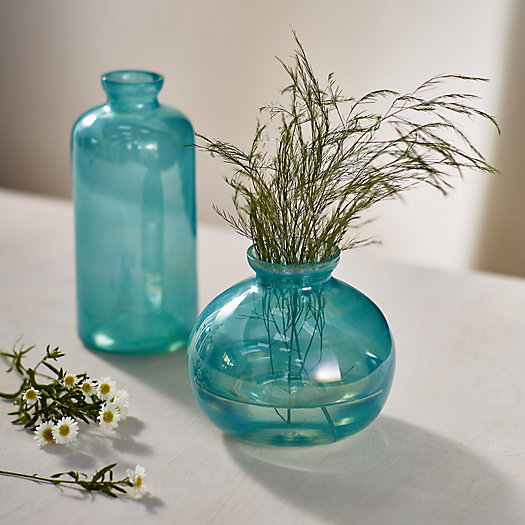 View larger image of Pearlescent Glass Bud Vases, Set of 2