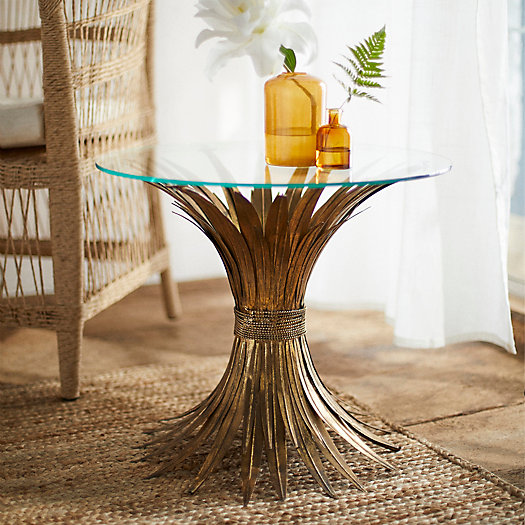 View larger image of Gilded Leaves Iron + Glass Side Table