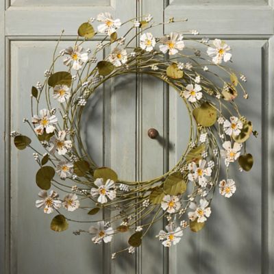 White Flower + Eucalyptus Iron Wreath