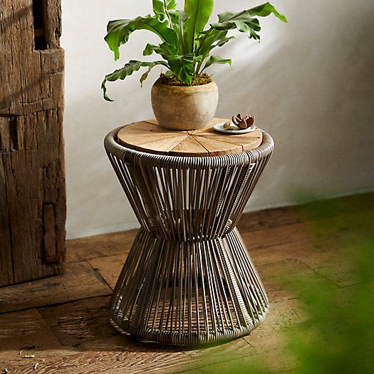 View larger image of Teak + PE Wicker Side Table