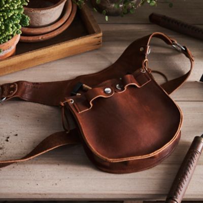 Leather Garden Tool Belt with Pouch
