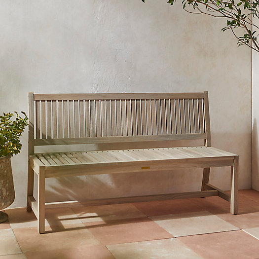 View larger image of Classic Teak Garden Two Seat Armless Bench