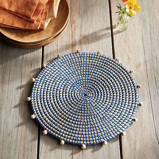 View larger image of Beaded Colorful Seagrass Charger