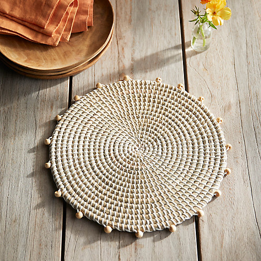 View larger image of Beaded Colorful Seagrass Charger