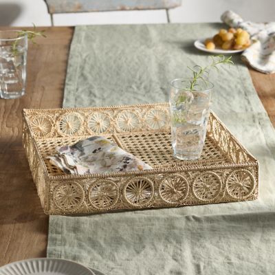 Wide Weave Leather Basket - Terrain