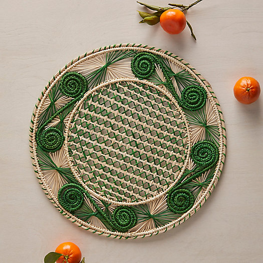 View larger image of Colorful Woven Palm Charger